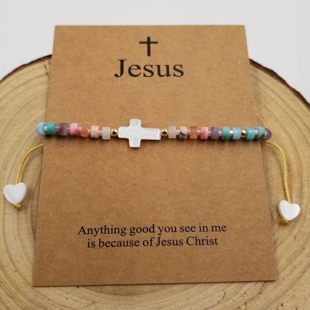 Natural Stone Turquoise Cross Chakra Bracelet